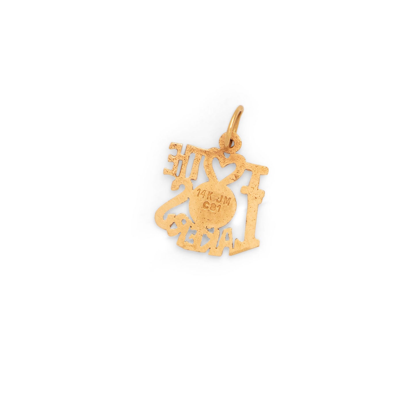 "I Love The Lakers" 14k Gold Charm