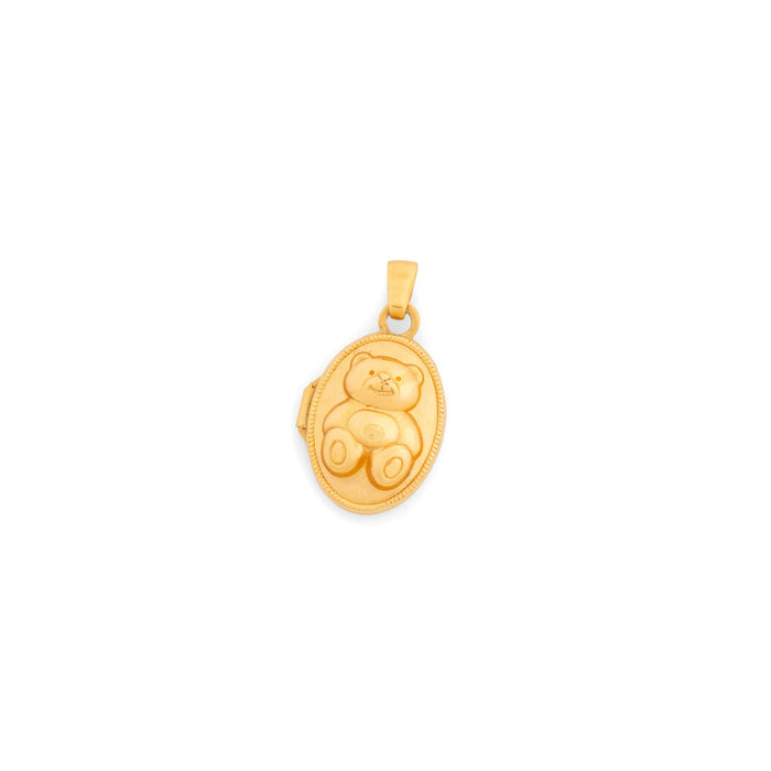 Petite 14k Gold Teddy Bear Locket Charm