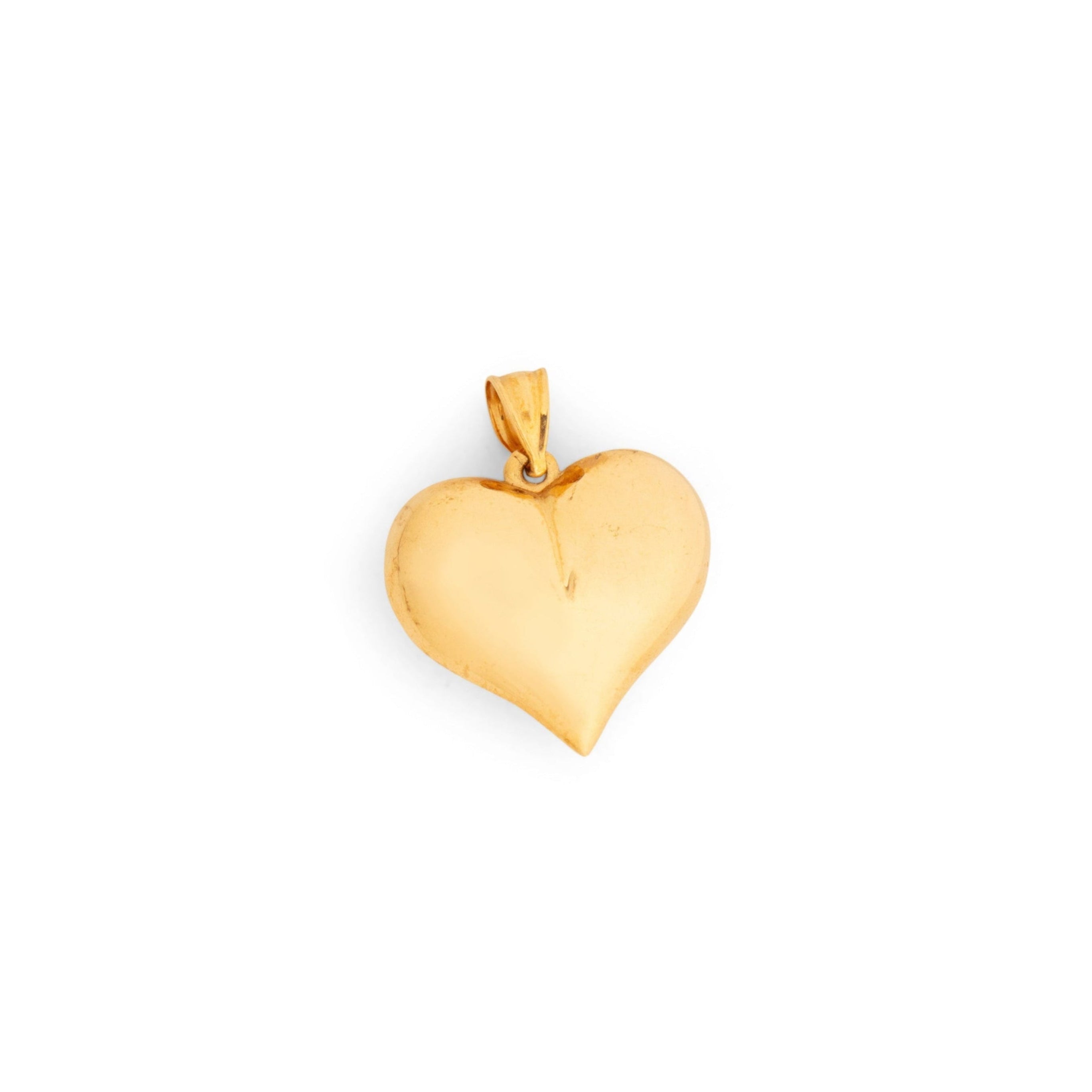 Large Puffy 14k Gold Heart Charm