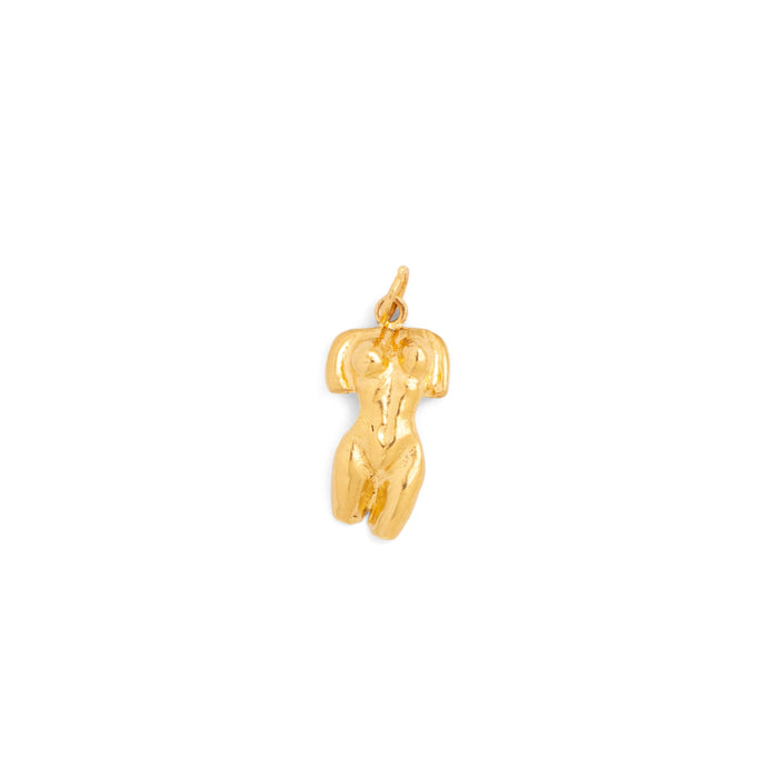 Nude Female Torso 14K Gold Charm