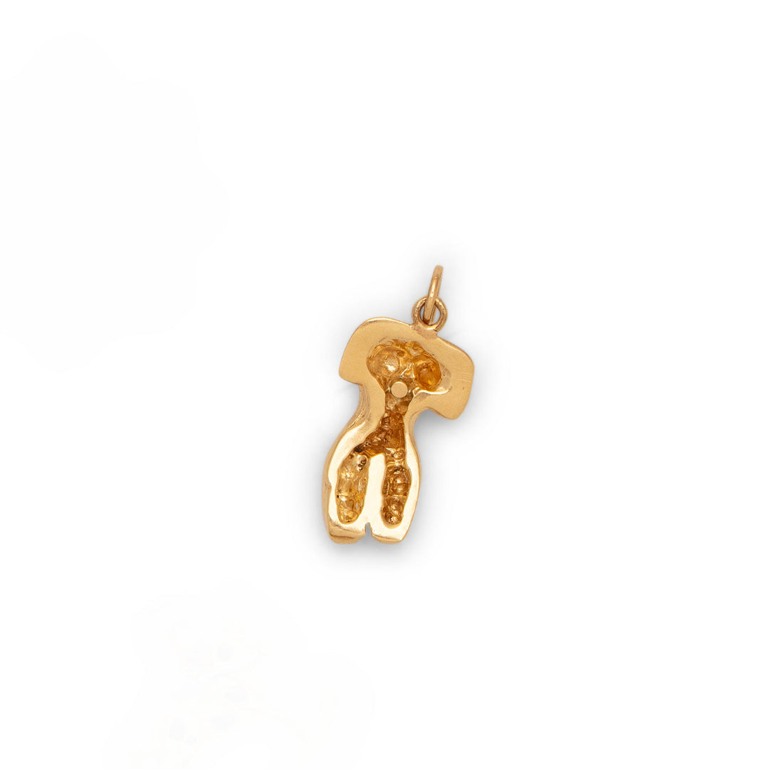 Nude Female Torso 14K Gold Charm