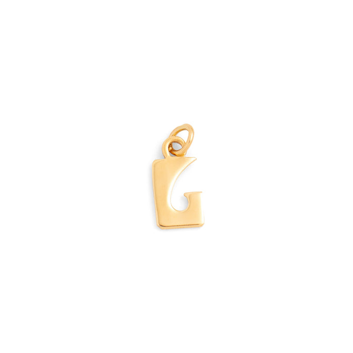 Modernist "L" 14K Gold Charm