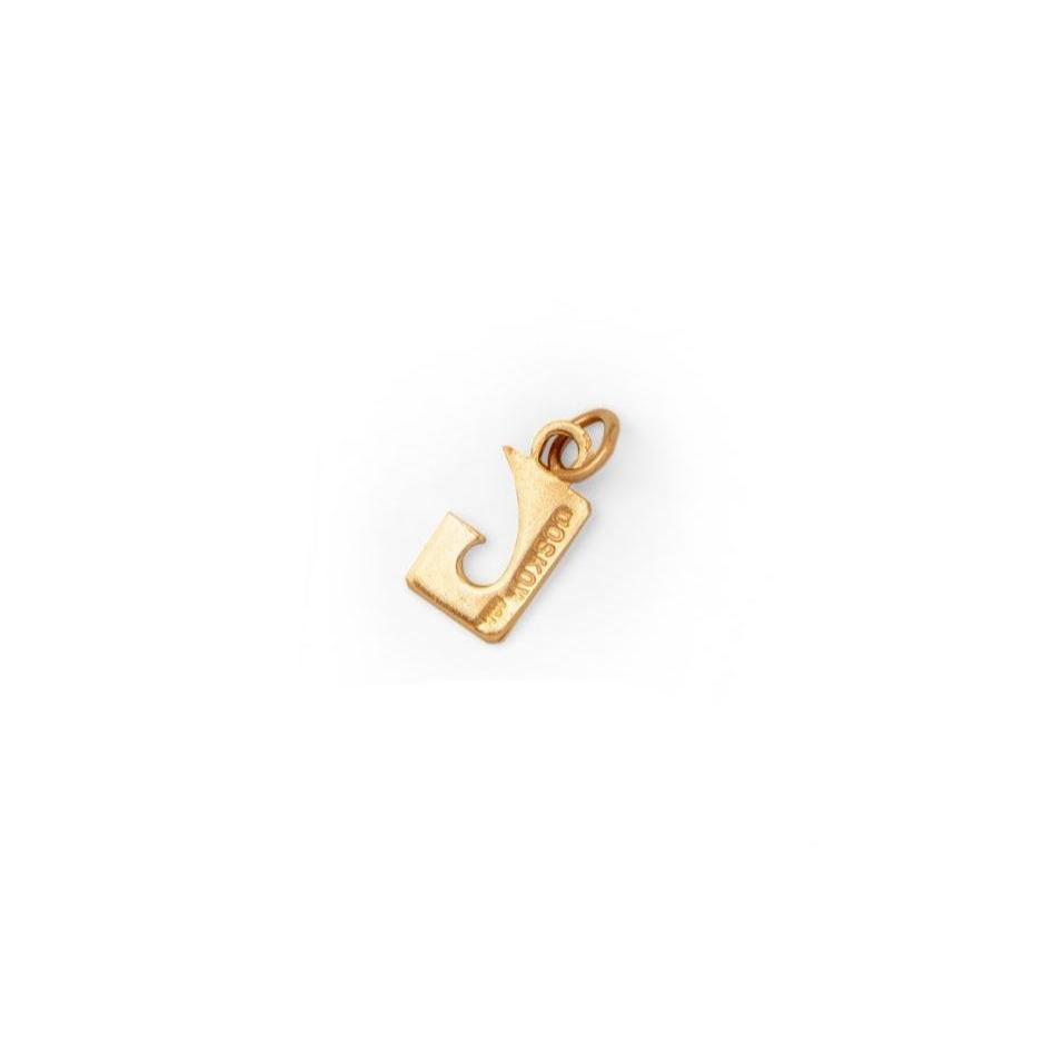 Modernist "L" 14K Gold Charm