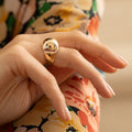 Retro 14k Gold and Ruby Dome Ring