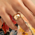 Retro 14k Gold and Ruby Dome Ring