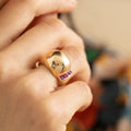 Retro 14k Gold and Ruby Dome Ring