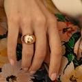 Retro 14k Gold and Ruby Dome Ring