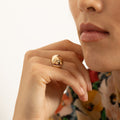 Retro 14k Gold and Ruby Dome Ring