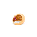Retro 14k Gold and Ruby Dome Ring