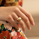 Retro 14k Gold and Ruby Dome Ring