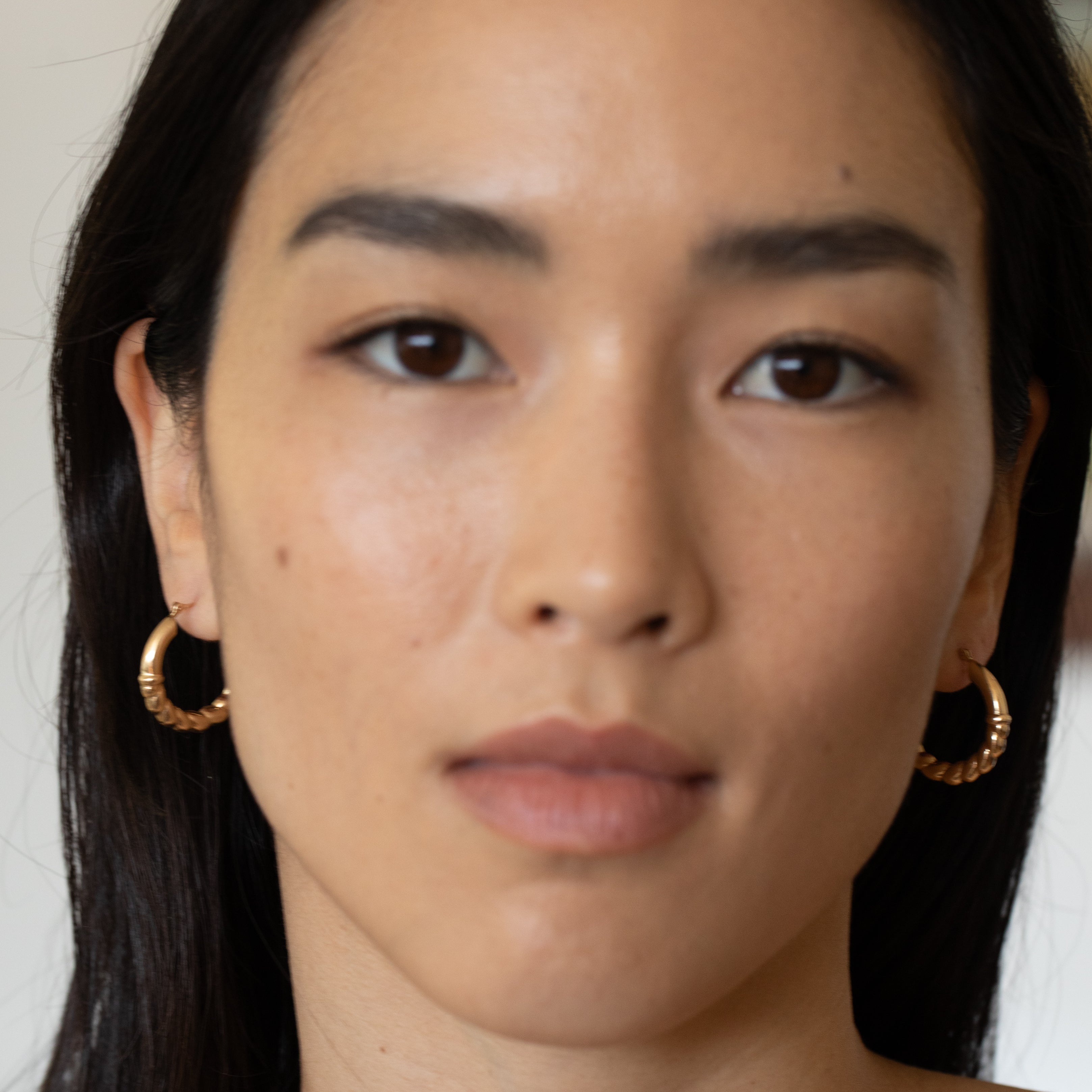 Twisted Tube 14k Gold Hoop Earrings