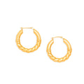 Twisted Tube 14k Gold Hoop Earrings