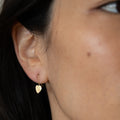 Petite 14K Yellow and Rose Gold Heart Drop Earrings