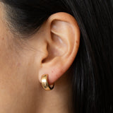 Hinged 14k Gold Huggie Hoop Earrings