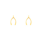 Wishbone 14k Gold Stud Earrings