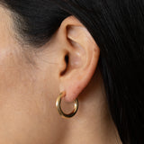 Gold Tube 14k Hoop Stud Earrings