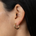Gold Tube 14k Hoop Stud Earrings