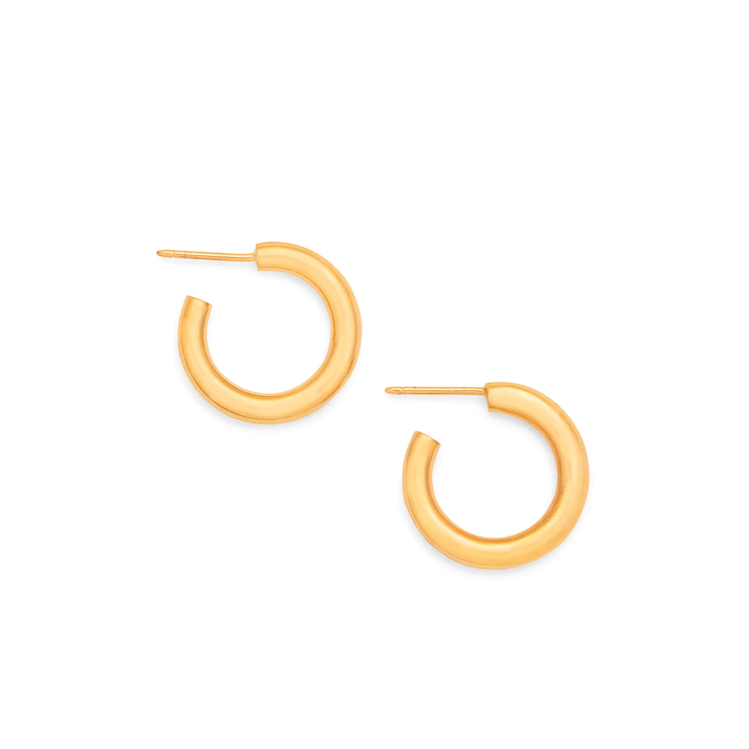 Gold Tube 14k Hoop Stud Earrings
