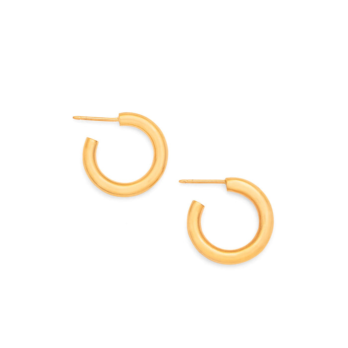 Gold Tube 14k Hoop Stud Earrings