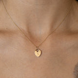 English 9k Gold Petite Heart Padlock Charm