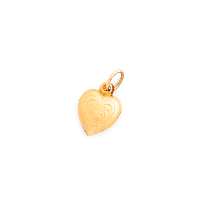 English Petite 9K Gold Engraved Heart Charm