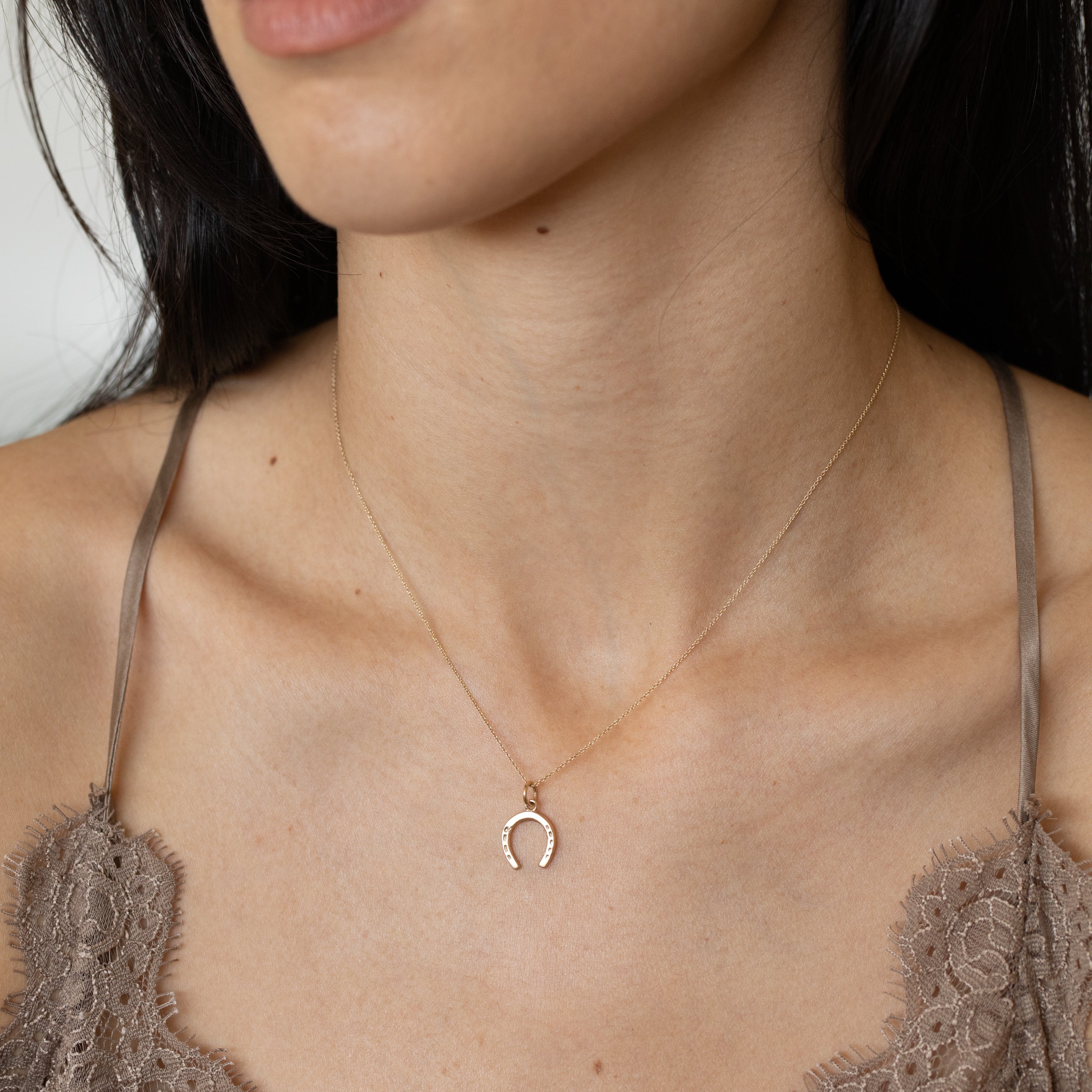 English 9K Gold Petite Horseshoe Charm