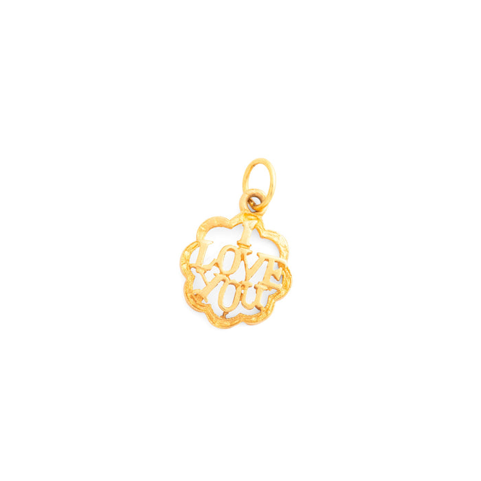 English "I Love You" 9K Gold Charm