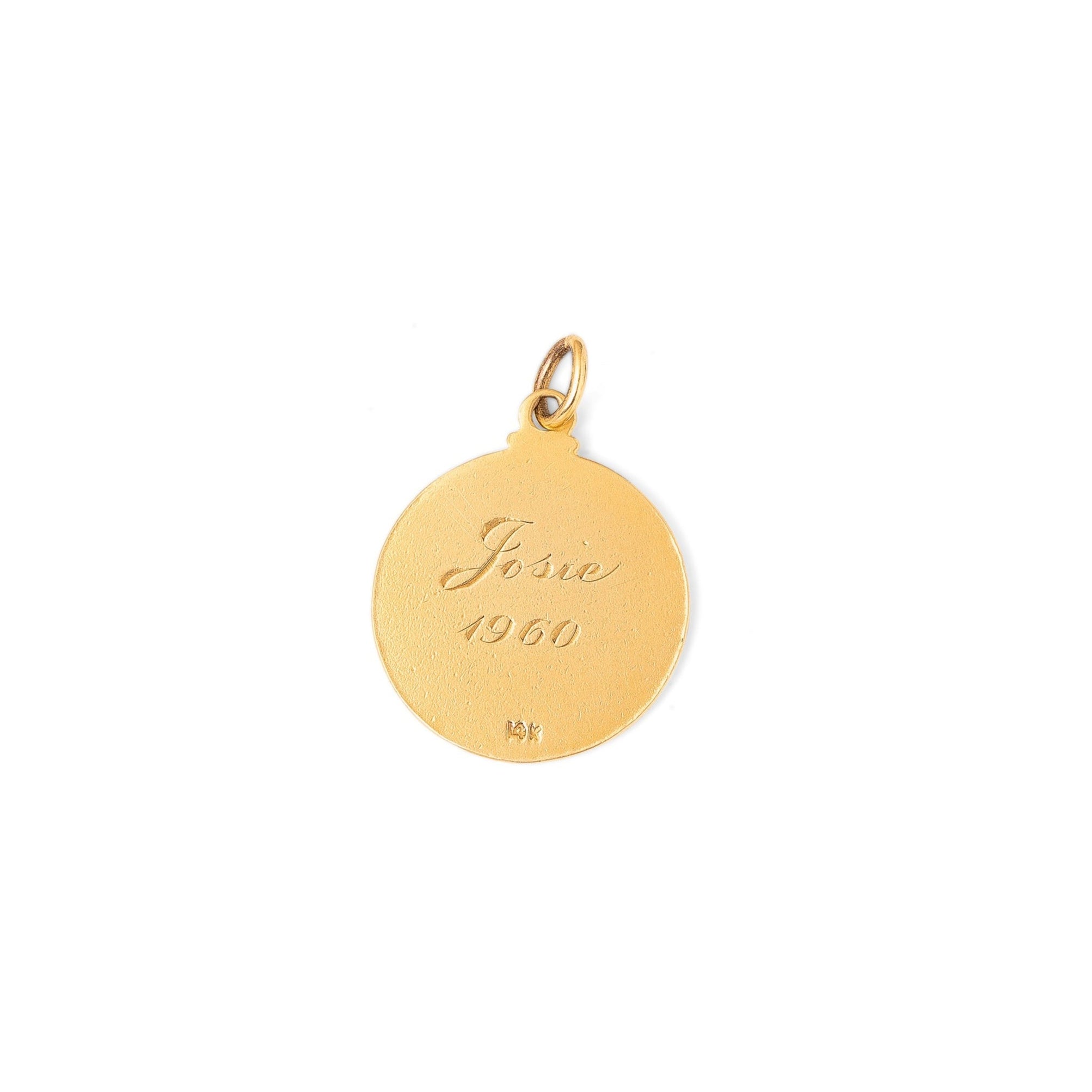 "November Chrysanthemum" 14K Yellow Gold And Enamel Charm