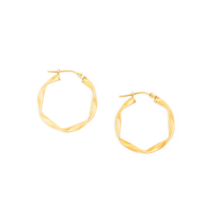 Twisted 10k Gold Hoops Earrings