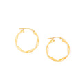 Twisted 10k Gold Hoops Earrings