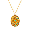 Victorian Turquoise And 14k Yellow Gold Open Back Locket