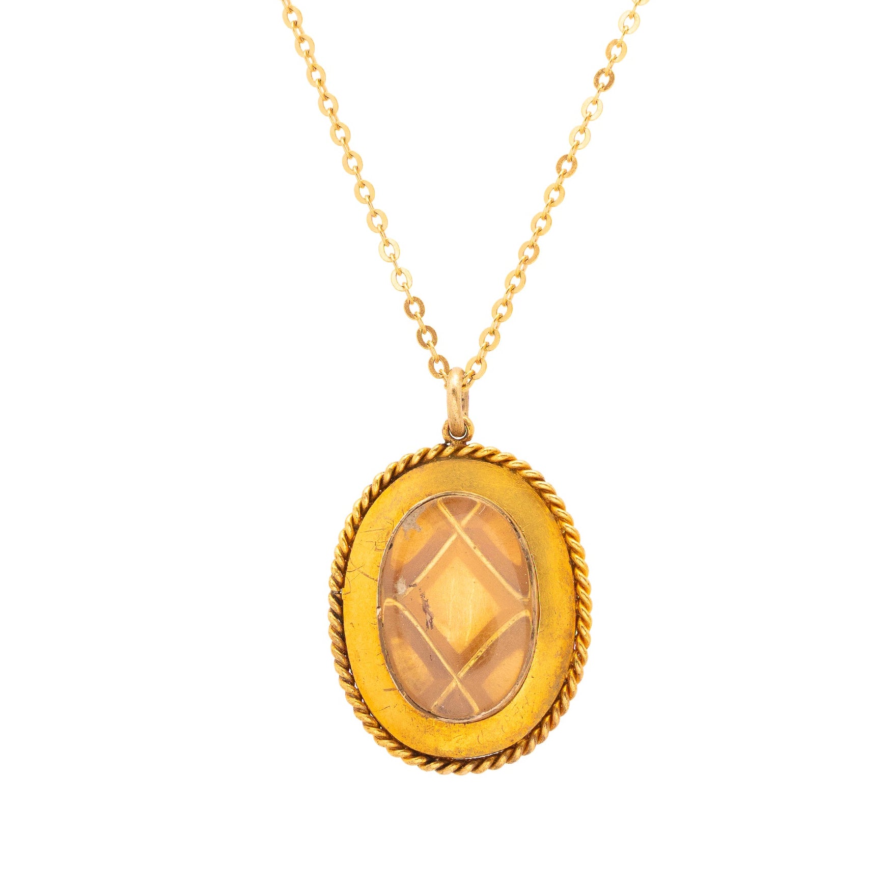 Victorian Turquoise And 14k Yellow Gold Open Back Locket