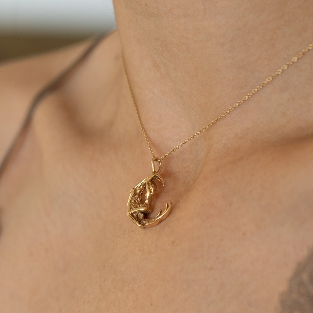 Woman And The Moon 14K Gold Charm