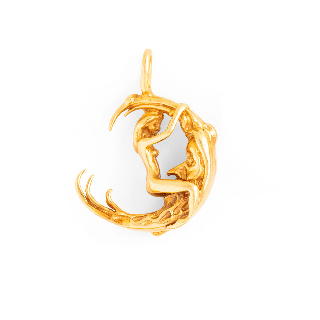 Woman And The Moon 14K Gold Charm