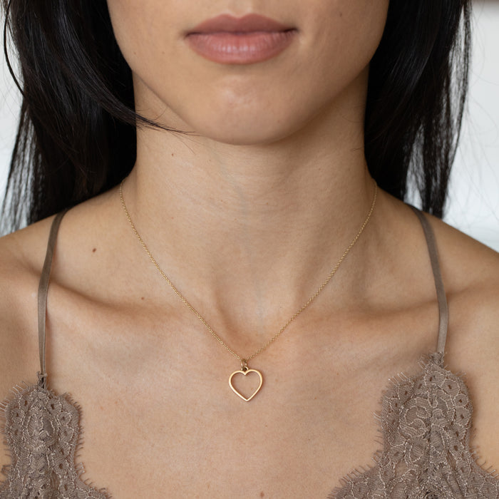 Open Heart 14k Gold Charm