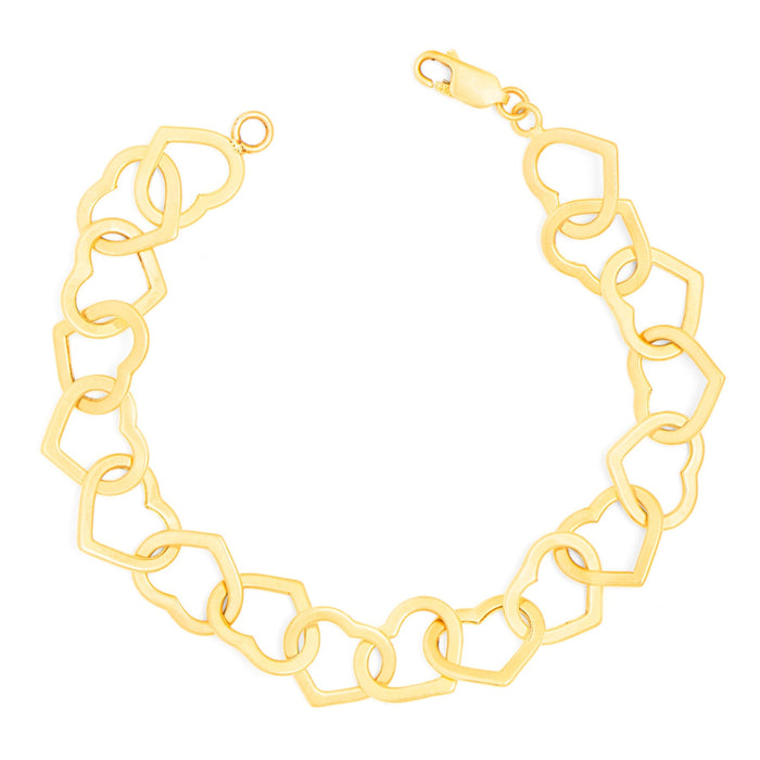 Open Heart Link 14K Gold Bracelet