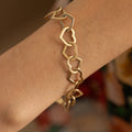 Open Heart Link 14K Gold Bracelet
