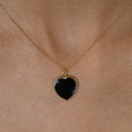 Heart Shaped Onyx and 14K Gold Charm