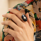 Early 20th Century Onyx, Pearl, and 14K Gold Ring