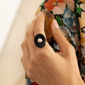 Early 20th Century Onyx, Pearl, and 14K Gold Ring