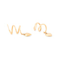 Hanging Spiral And Heart 14K Gold Earrings