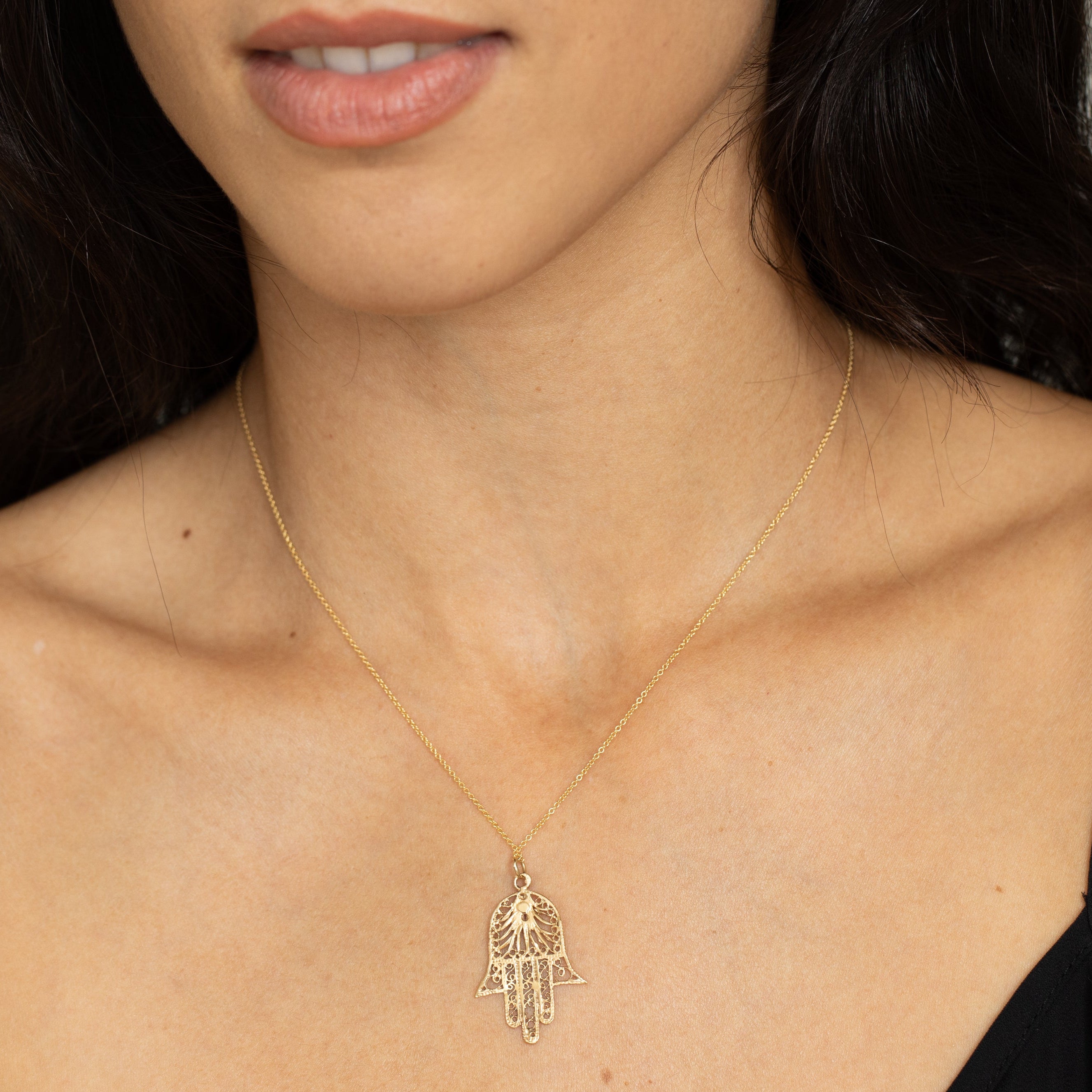 Hamsa 14k Yellow Gold Charm