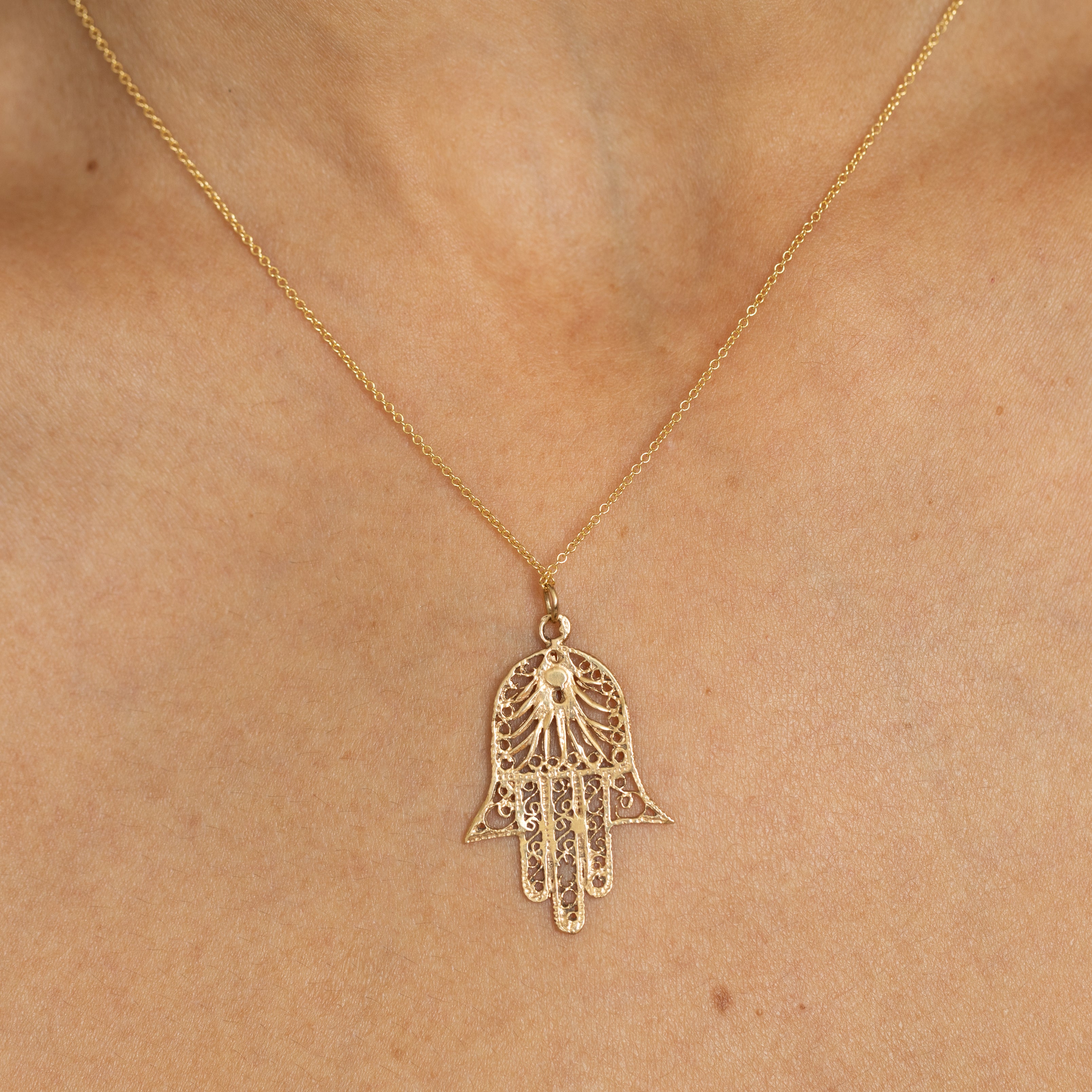 Hamsa 14k Yellow Gold Charm