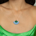 Lapis, Malachite, And 14K Gold Pendant Necklace