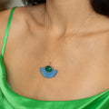 Lapis, Malachite, And 14K Gold Pendant Necklace