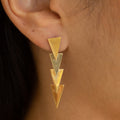 Movable 14k Gold Triangle Drop Earrings