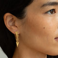 Movable 14k Gold Triangle Drop Earrings