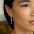 Movable 14k Gold Triangle Drop Earrings