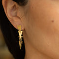 Movable 14k Gold Triangle Drop Earrings