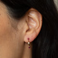 Vertical Ruby, Diamond, And 14K Gold Drop Earrings